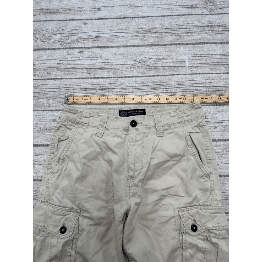 American Eagle Cargo Shorts Men's 30 Beige Relaxed Fit Cotton Hiking Workwear - Picture 3 of 9